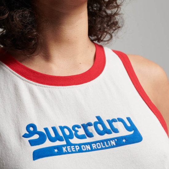 Superdry Γυναικεία αμάνικη μπλούζα Vintage Roll With It Vest
